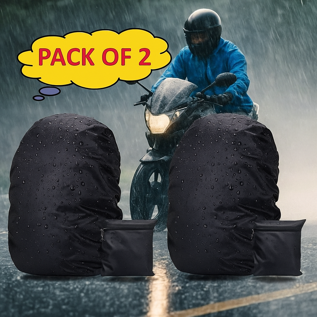 Backpack Rain Cover – Waterproof, Dustproof & Elastic Adjustable | Suitable for School, College, Office, Trekking & Laptop Bags Up to 35 Litres | Includes Carry Pouch