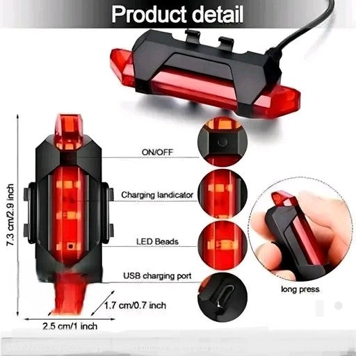 BLACKBELL USB Rechargeable Front Cycle Light (Solar and USB), Back Tail Light And Tyre Valve Light (Pack of 1 Front Light, 1 Rear Light, 2 Valve Lights)
