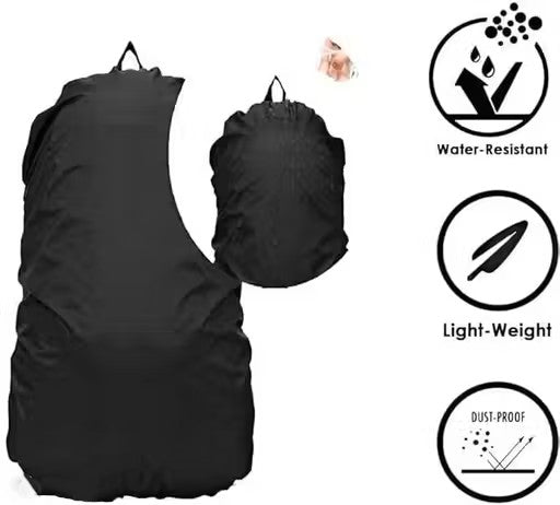Backpack Rain Cover – Waterproof, Dustproof & Elastic Adjustable | Suitable for School, College, Office, Trekking & Laptop Bags Up to 35 Litres | Includes Carry Pouch