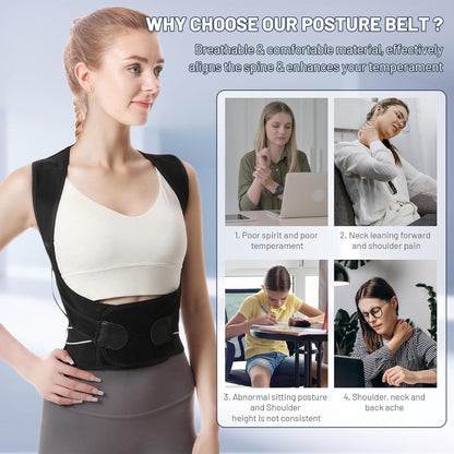 Adjustable Back Posture Corrector / Slouching Relief Pain Belt (For Men & Women)