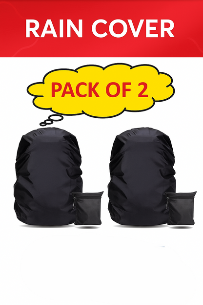 Backpack Rain Cover – Waterproof, Dustproof & Elastic Adjustable | Suitable for School, College, Office, Trekking & Laptop Bags Up to 35 Litres | Includes Carry Pouch