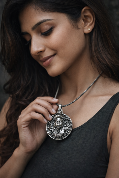 🕉️ Hanuman Ji Pendant Oxidised Silver Chain – Powerful & Stylish Spiritual Jewelry