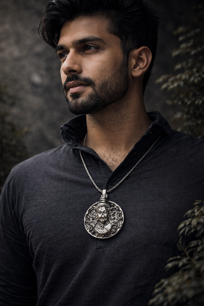 🕉️ Hanuman Ji Pendant Oxidised Silver Chain – Powerful & Stylish Spiritual Jewelry