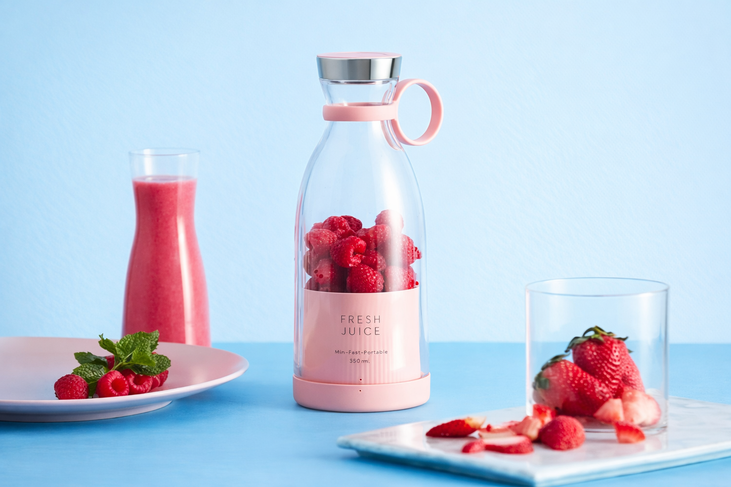 🍓 Portable Mini Blender – Fresh Juice Anywhere, Anytime!