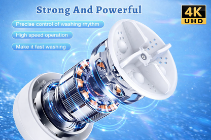 🌀 Turbine Wash System – Portable Mini Washing Machine