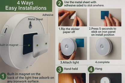 LED Motion Sensor Night Lamp – USB Rechargeable, Cordless, Stick-On Light for Hallways, Bedrooms & More  (Pack of 2, Warm White)