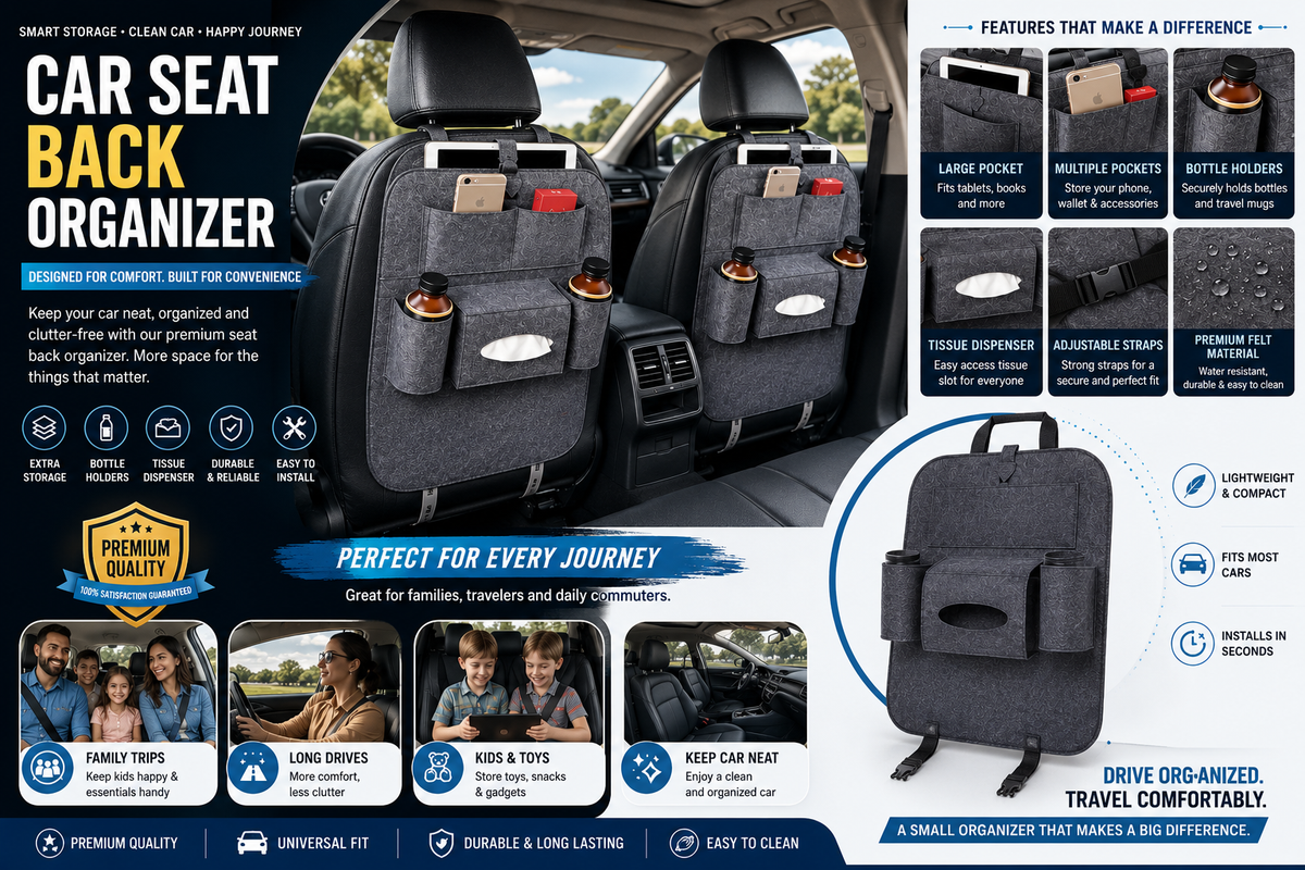 💎🚗 Ultimate Car Organizer – Pack of 2 | More Space, Less Clutter