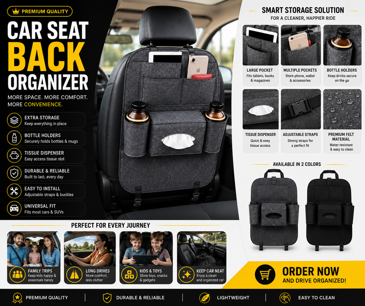 💎🚗 Ultimate Car Organizer – Pack of 2 | More Space, Less Clutter