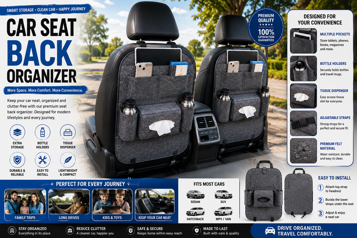 💎🚗 Ultimate Car Organizer – Pack of 2 | More Space, Less Clutter