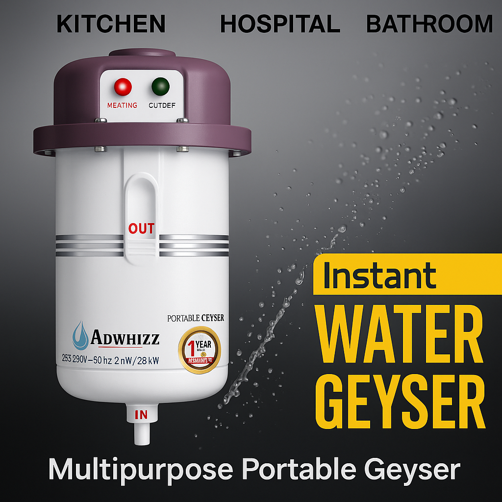🔥Adwhizz Instant Portable Water Geyser - Hot Water in Seconds🔥