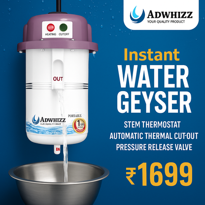 🔥Adwhizz Instant Portable Water Geyser - Hot Water in Seconds🔥