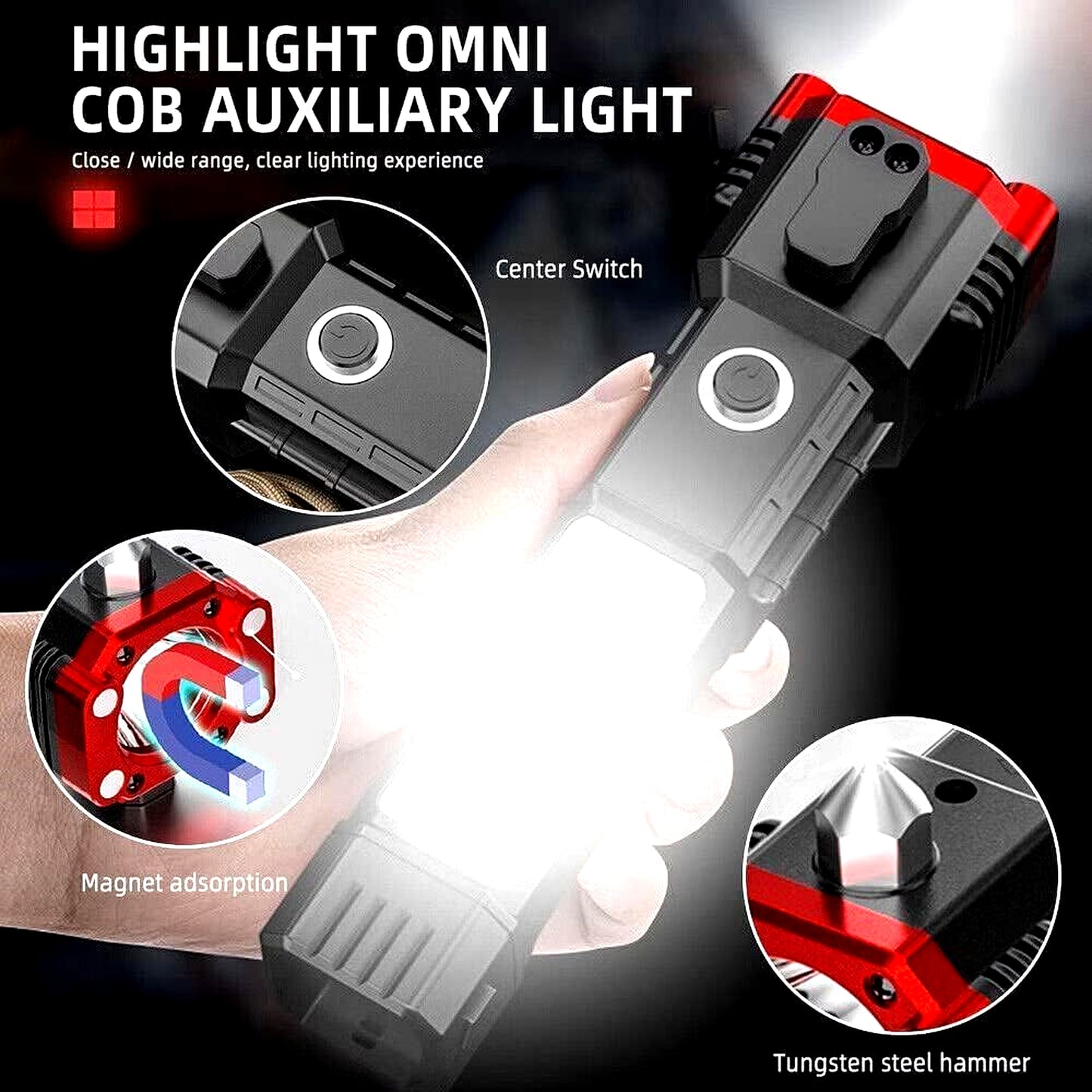 "ThunderStrike 8-in-1 Safety Hammer Flashlight"