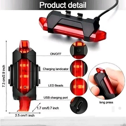 BLACKBELL USB Rechargeable Front Cycle Light (Solar and USB), Back Tail Light And Tyre Valve Light (Pack of 1 Front Light, 1 Rear Light, 2 Valve Lights)