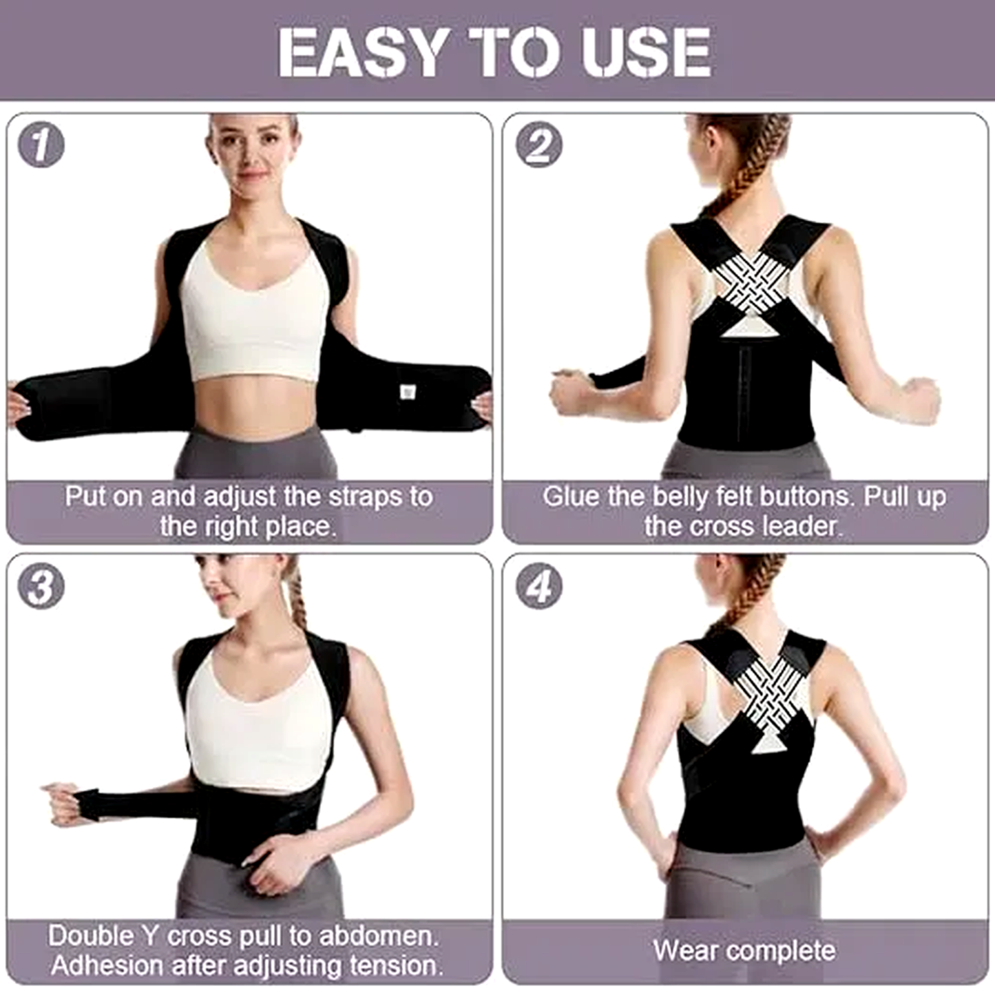 Back Brace Posture Corrector for Men and Women - Adjustable Shoulder Straightener with Waist Support Belt, Invisible Under Clothes, Hunchback & Back Pain Relief