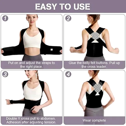 Back Brace Posture Corrector for Men and Women - Adjustable Shoulder Straightener with Waist Support Belt, Invisible Under Clothes, Hunchback & Back Pain Relief