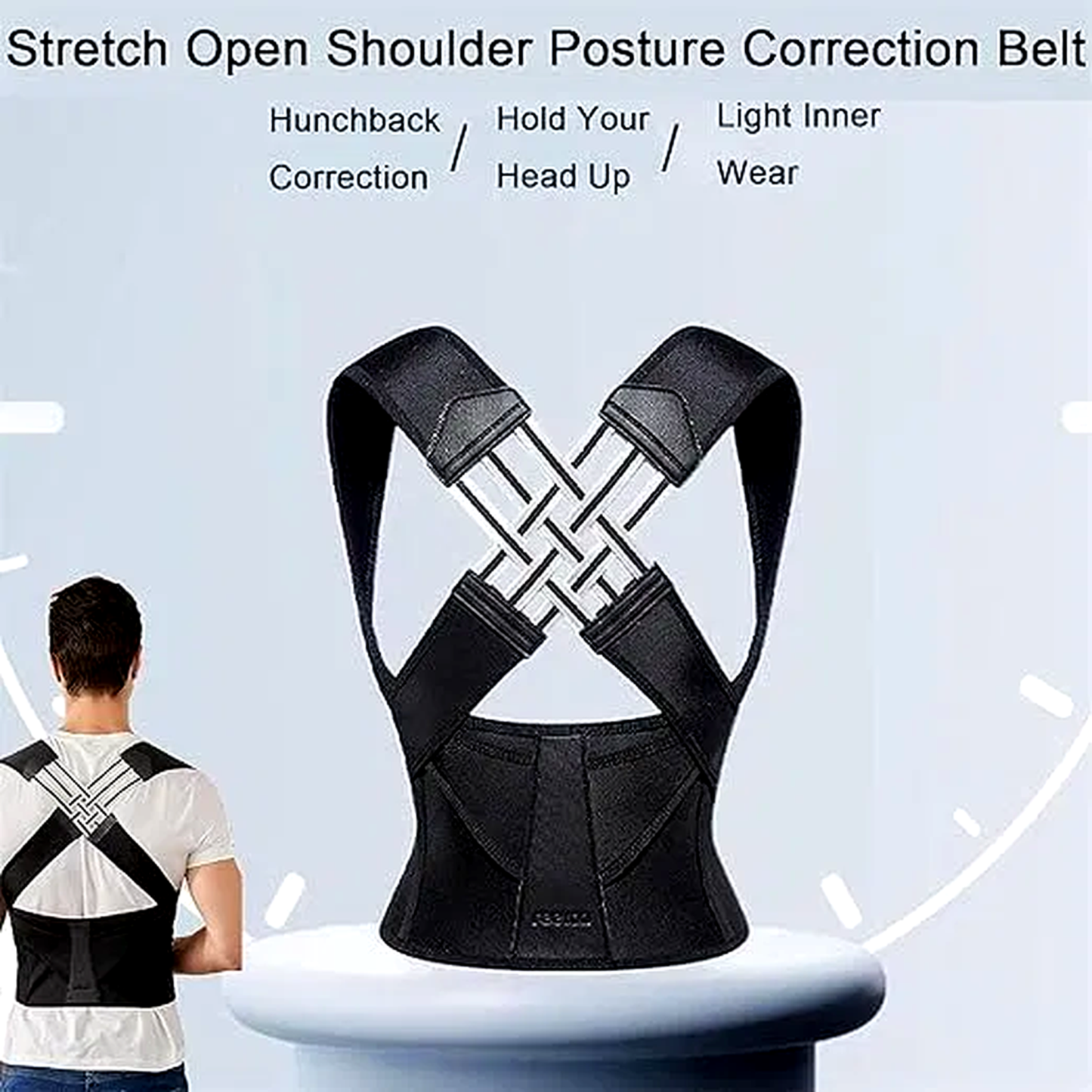 Back Brace Posture Corrector for Men and Women - Adjustable Shoulder Straightener with Waist Support Belt, Invisible Under Clothes, Hunchback & Back Pain Relief