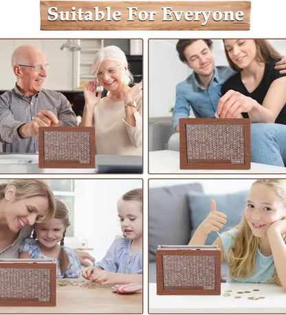Wooden Money Saving Box for ₹1 Lakh Target – Marker Included